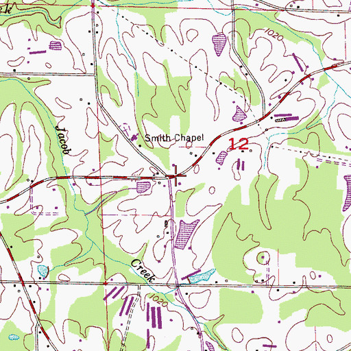 Topographic Map of Smiths Chapel, AL