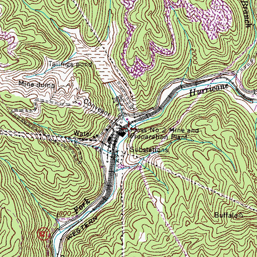 Topographic Map of Moss Number 2 Mine and Preparation Plant, VA