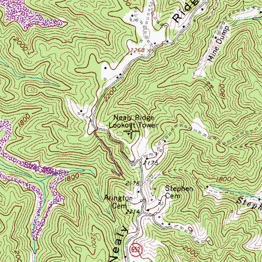 Topographic Map of Nealy Ridge Lookout Tower, VA