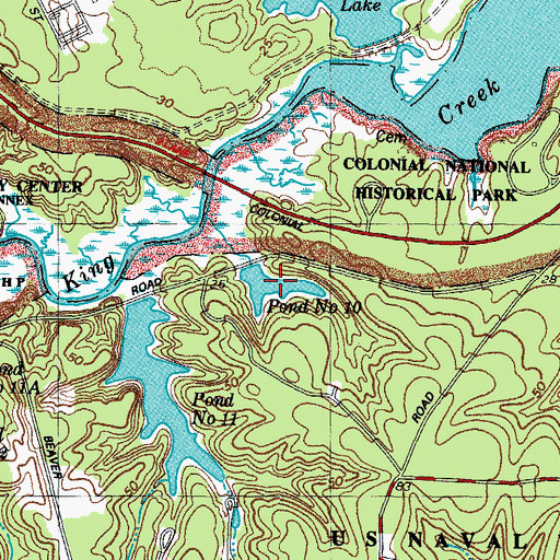 Topographic Map of Pond Number 10, VA