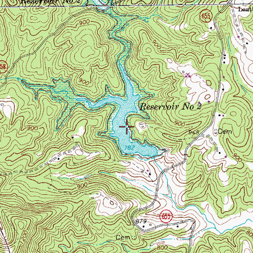 Topographic Map of Reservoir Number 2, VA