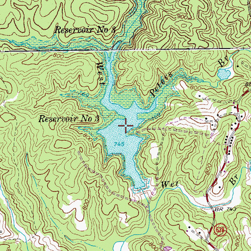 Topographic Map of Reservoir Number 3, VA