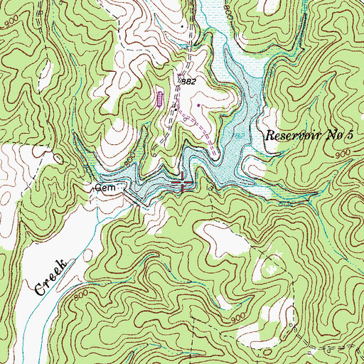 Topographic Map of Reservoir Number 5, VA
