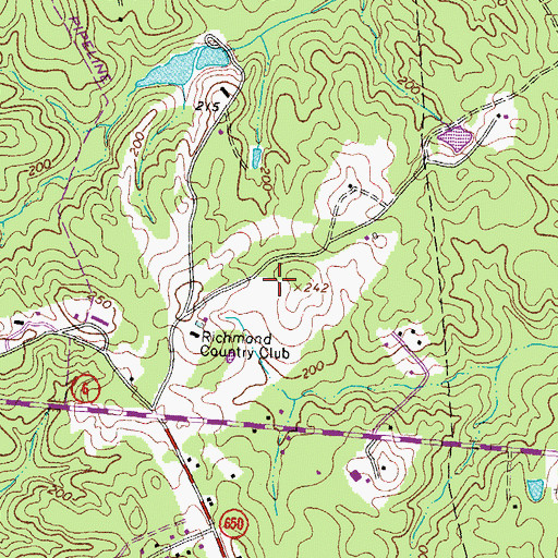 Topographic Map of Richmond Country Club, VA