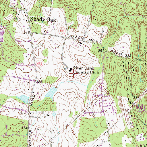 Topographic Map of River Bend Country Club, VA