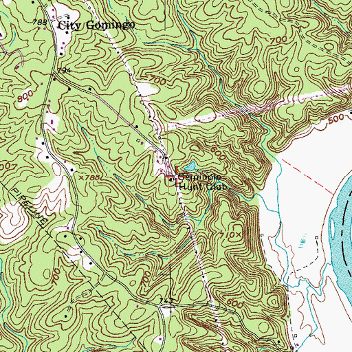 Topographic Map of Seminole Hunt Club, VA