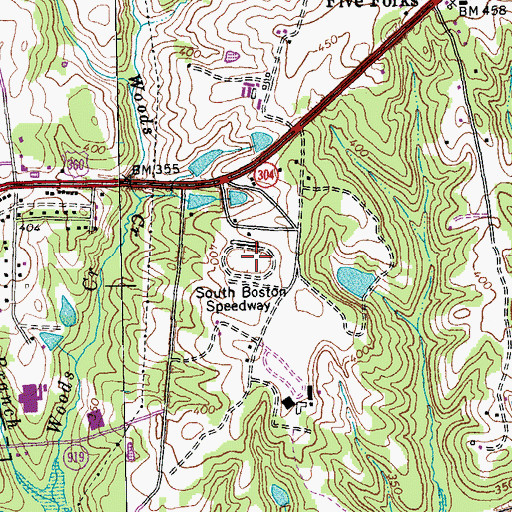 Topographic Map of South Boston Speedway, VA