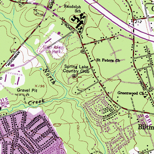 Topographic Map of Spring Lake Country Club, VA