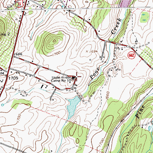 Topographic Map of State Prison Camp Number 10, VA