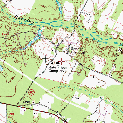 Topographic Map of State Prison Camp Number 2, VA