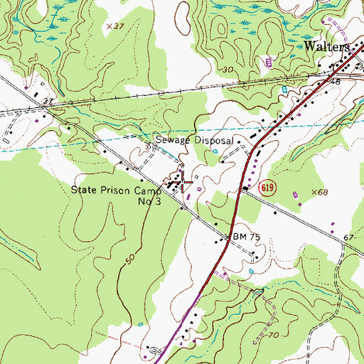 Topographic Map of State Prison Camp Number 3, VA