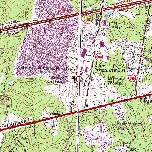 Topographic Map of State Prison Camp Number 30 (historical), VA