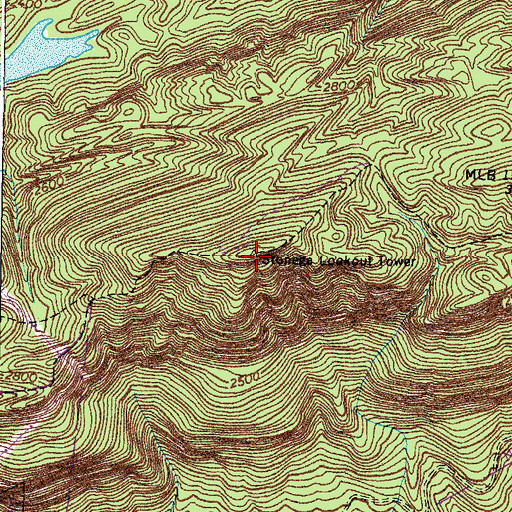 Topographic Map of Stonega Lookout Tower, VA
