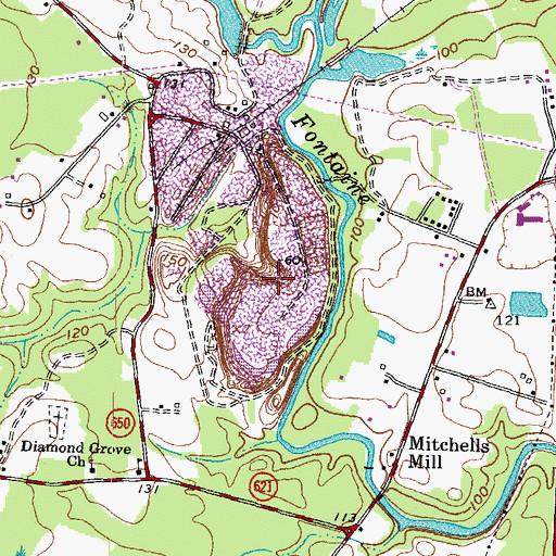 Topographic Map of Skippers Quarry, VA