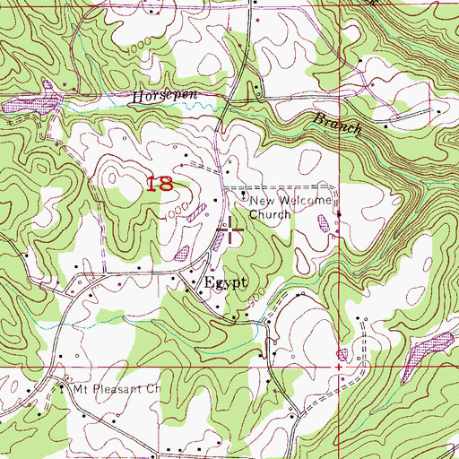 Topographic Map of Vaughns Grove School (historical), AL
