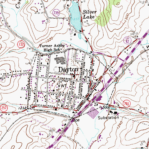 Topographic Map of Dayton Elementary School, VA