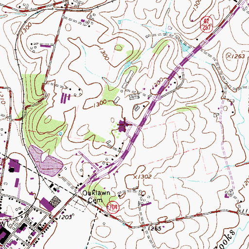 Topographic Map of John W Wayland Elementary School, VA