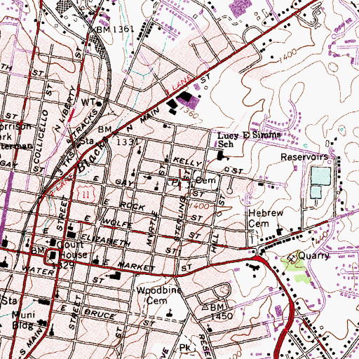Topographic Map of Exchange Club Park (historical), VA