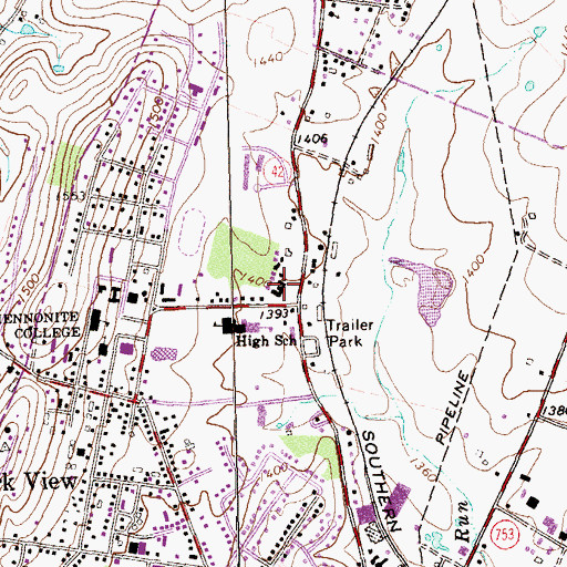 Topographic Map of Virginia Mennonite Home, VA