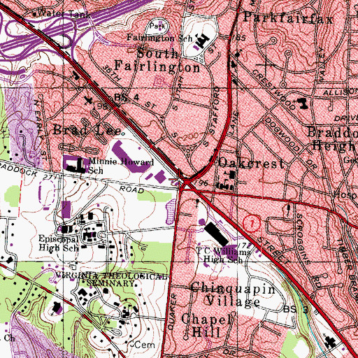 Topographic Map of Episcopal High School, VA