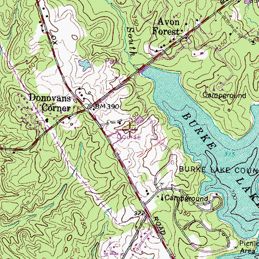 Topographic Map of Burke Lake Golf Course, VA
