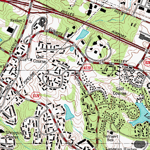 Topographic Map of Reston National Golf Course, VA