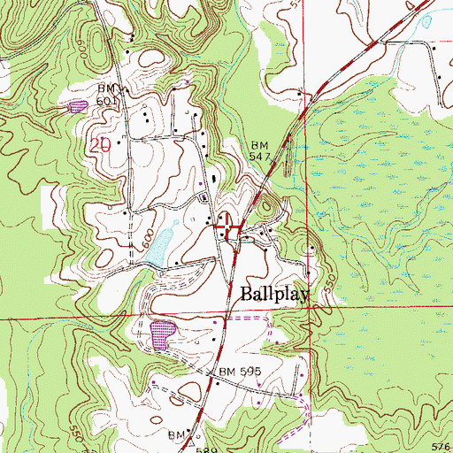 Topographic Map of Woods School (historical), AL