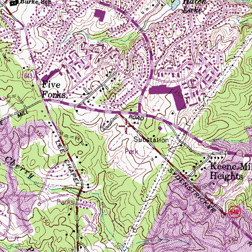 Topographic Map of Pohick Regional Library, VA