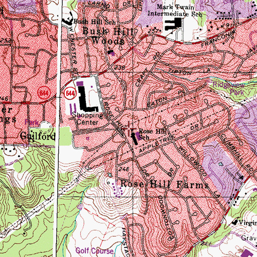 Topographic Map of John Marshall Library, VA