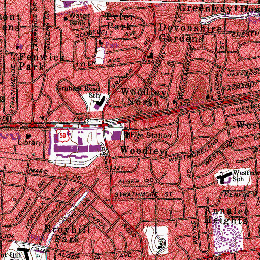 Topographic Map of Fairfax County Fire and Rescue Department Station 18 Jefferson, VA