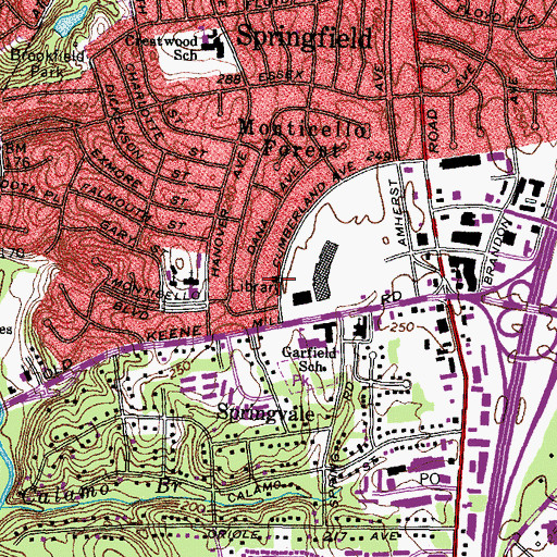 Topographic Map of Richard Byrd Library, VA
