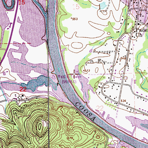 Topographic Map of Keeling Bend, AL