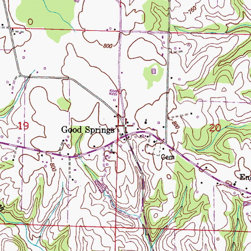Topographic Map of Good Springs School (historical), AL