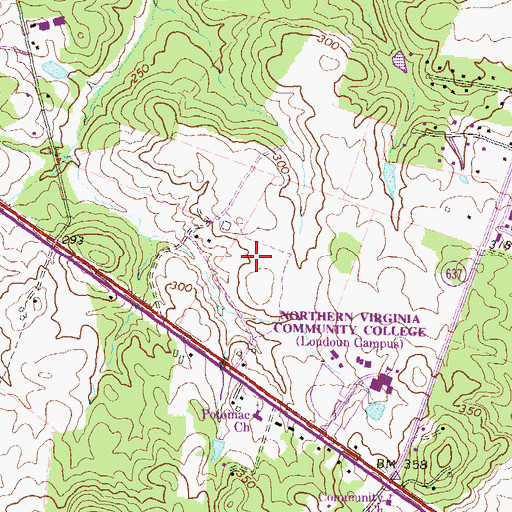 Topographic Map of Cascades Industrial Park, VA