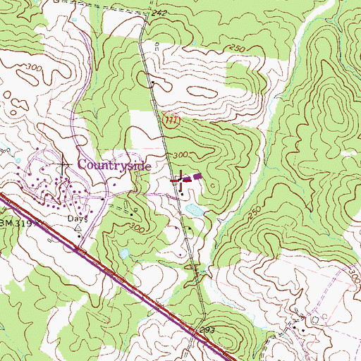 Topographic Map of Calvary Temple Church, VA
