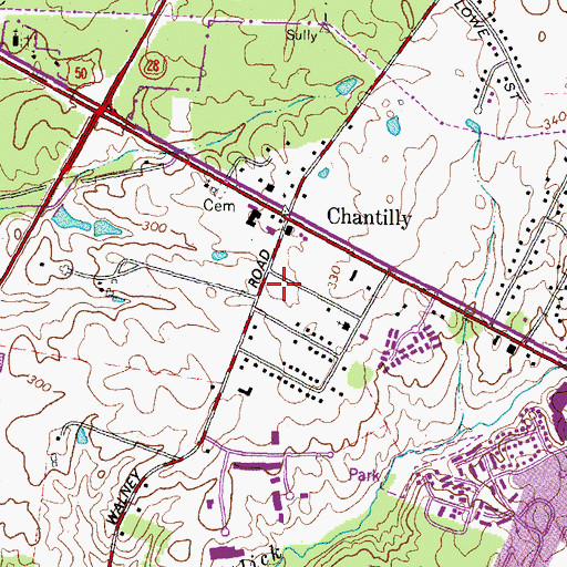 Topographic Map of Fairfax County Fire and Rescue Department Station 15 Chantilly, VA