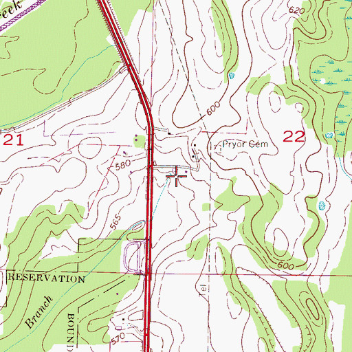 Topographic Map of Pryor Spring, AL