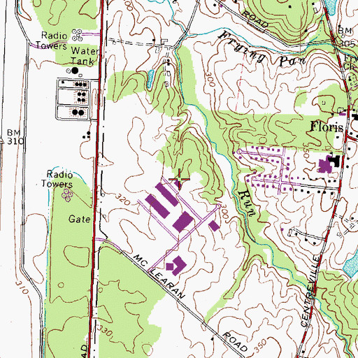 Topographic Map of Redskins Park, VA