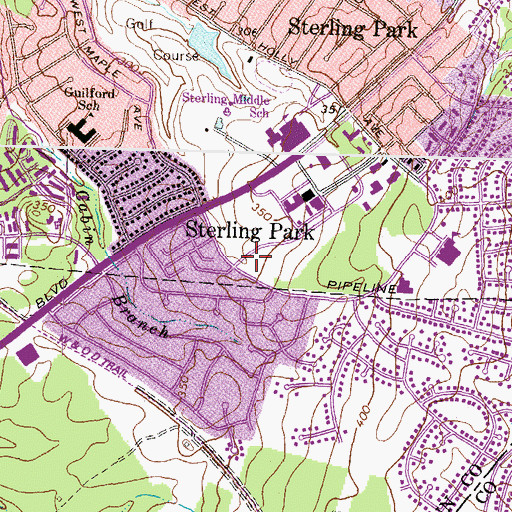 Topographic Map of Sterling Park Police Sub-Station, VA