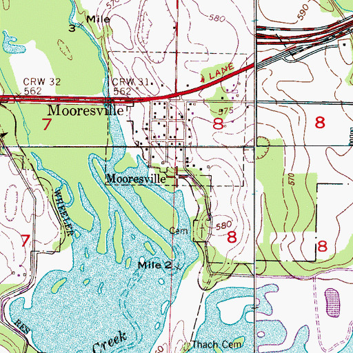 Topographic Map of Mooresville Spring, AL