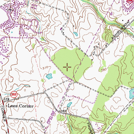 Topographic Map of Franklin Farm Village Shopping Center, VA