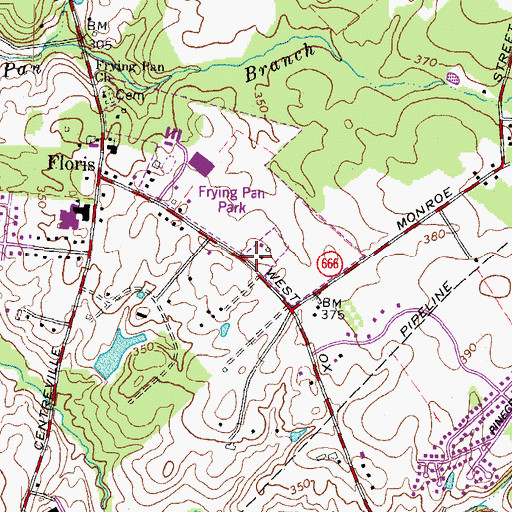 Topographic Map of Chantilly Bible Church, VA