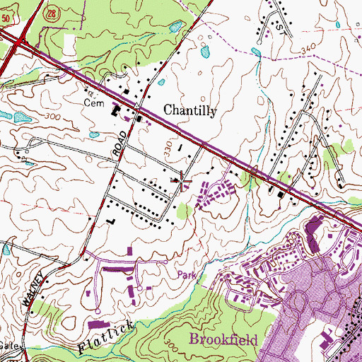 Topographic Map of Chantilly Wesleyan Church, VA