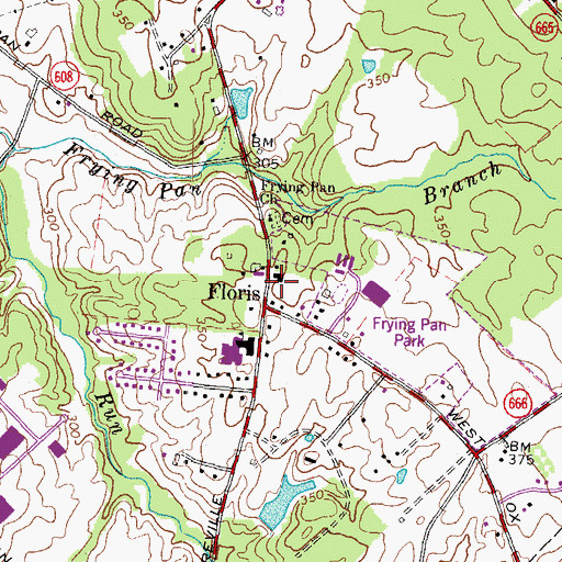 Topographic Map of Floris United Methodist Church, VA