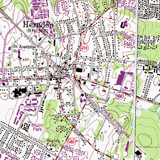 Topographic Map of First Baptist Church, VA