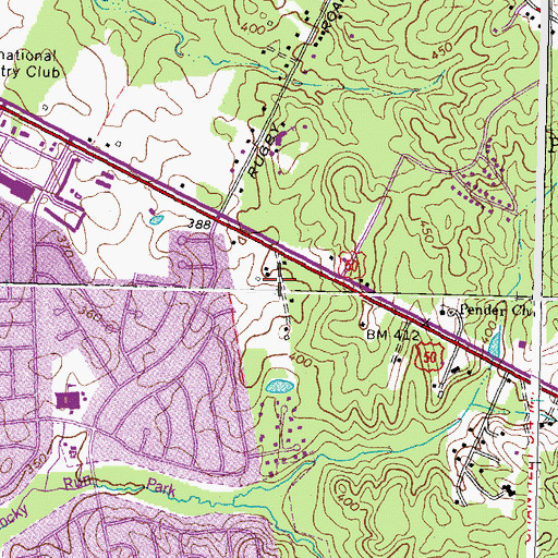 Topographic Map of King of Kings Lutheran Church, VA