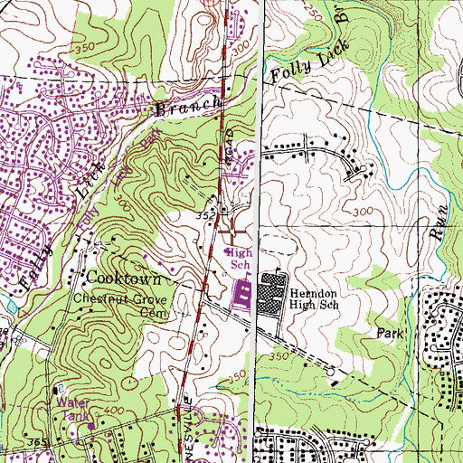 Topographic Map of Temple Baptist Church, VA