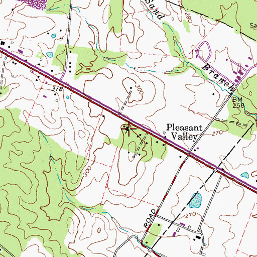 Topographic Map of Pleasant Valley United Methodist Church, VA