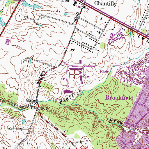 Topographic Map of Chantilly Industrial Park, VA