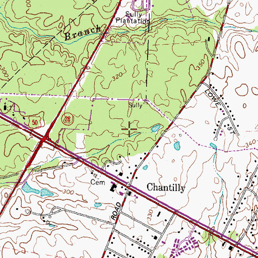 Topographic Map of Dulles Business Park, VA